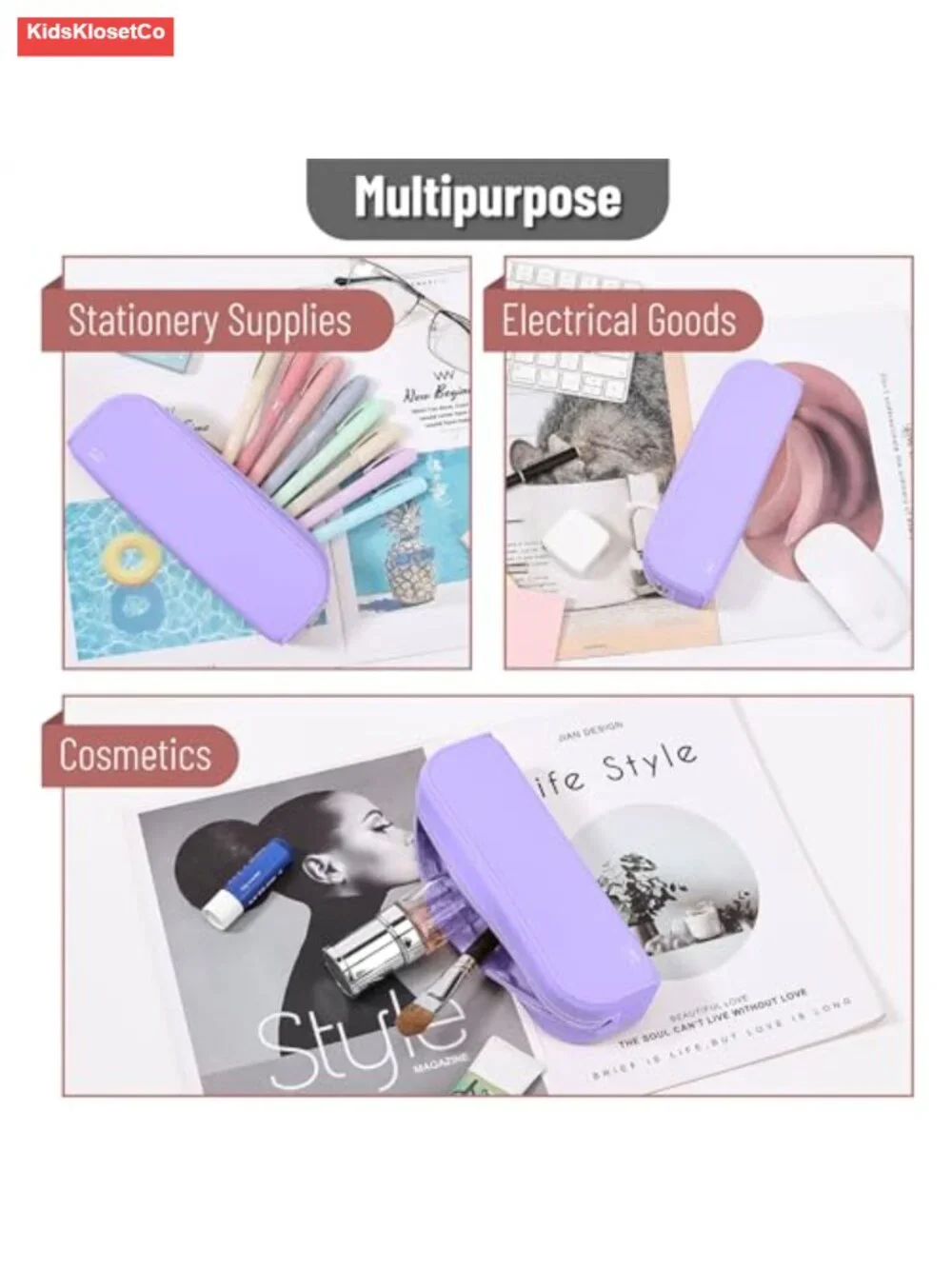 Silicone Pencil Case, Aesthetic Multifunctional Pouch for Stationery, Makeup,
